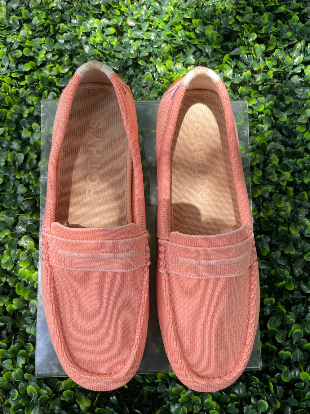 Rothy's the driver loafer flat slip on comfortable peach orange, size 8.5